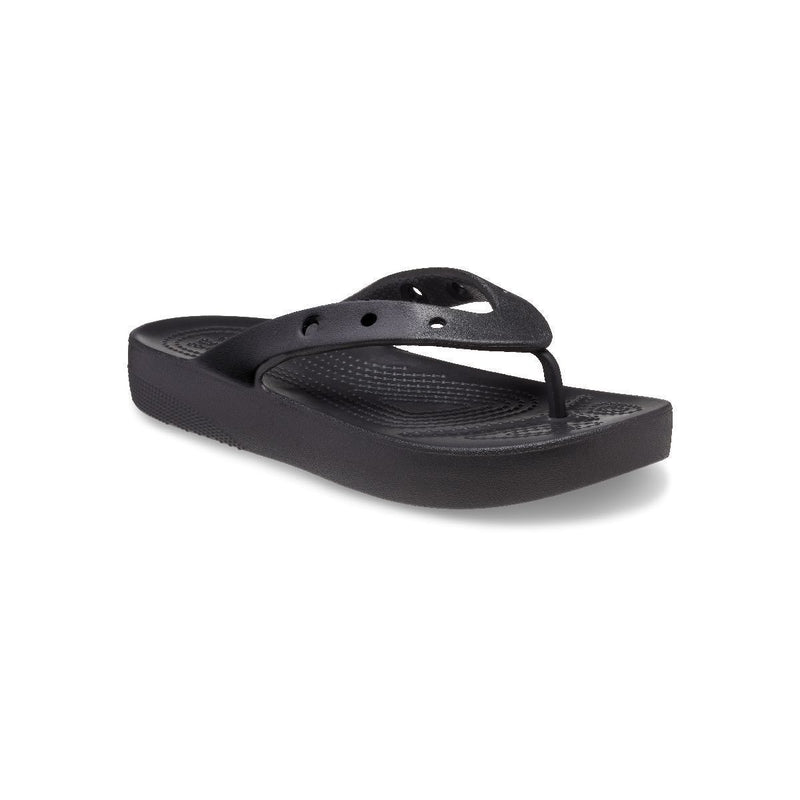 Crocs classic platform flip sandals in black