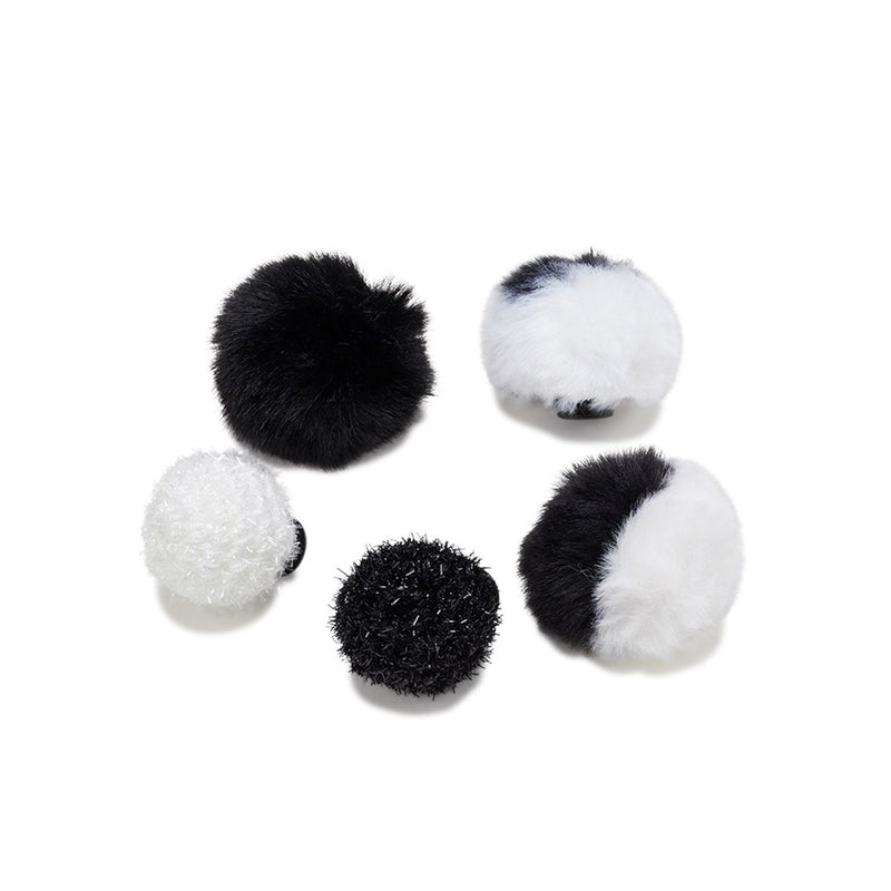 Jibbitz Charm Black and White Puff Pack