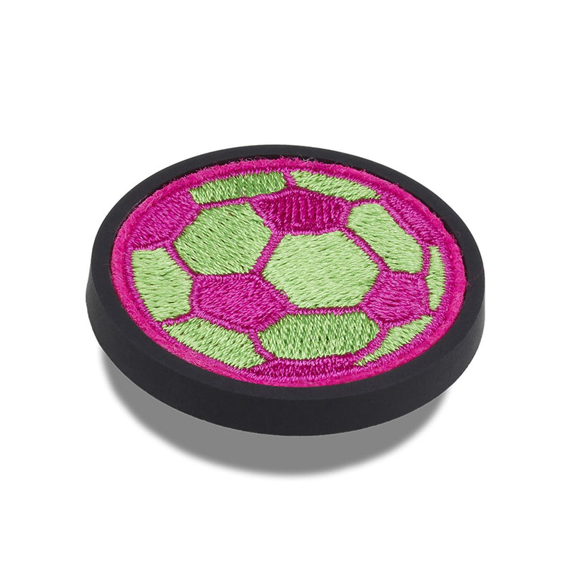 Jibbitz Charm Neon Soccer Ball Varsity Patch