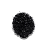 jibbitz charm black metallic puff ball