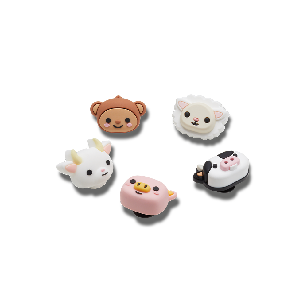 Jibbitz™ Charm Cutie Animal Faces 5 Pack