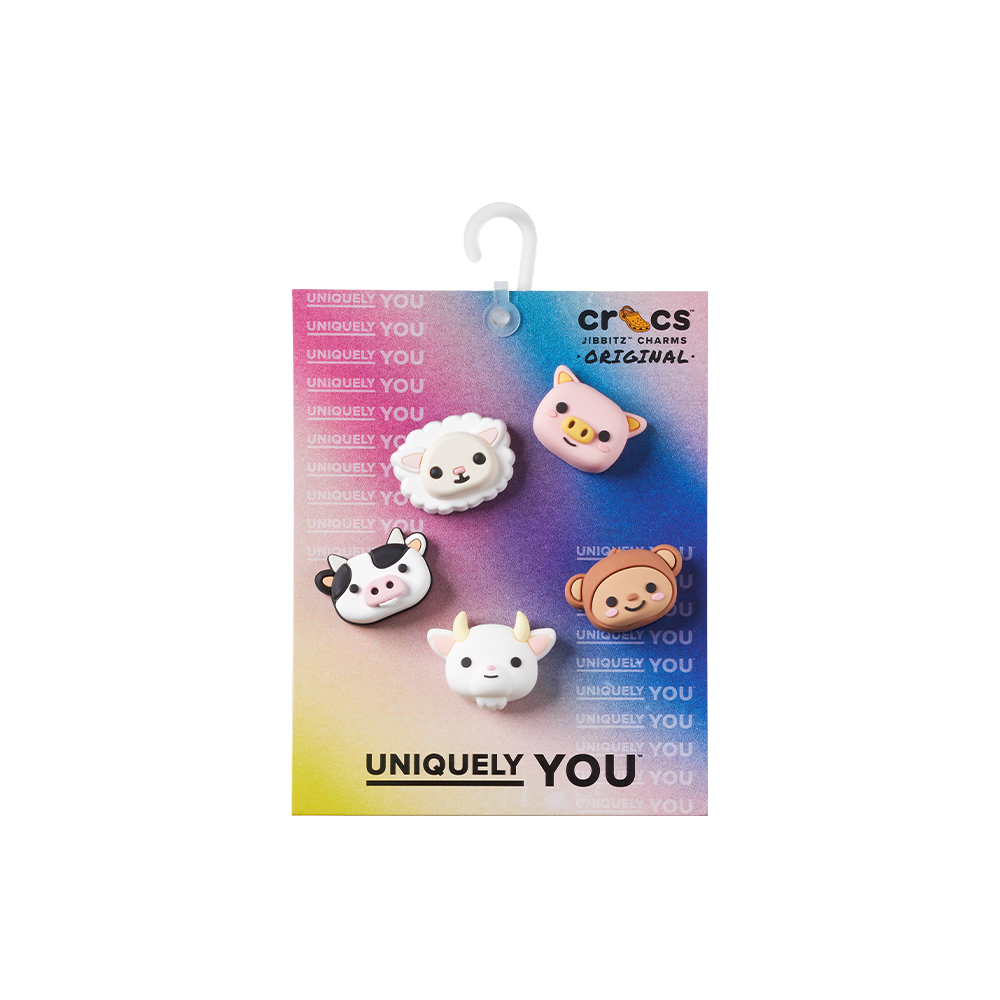 Jibbitz™ Charm Cutie Animal Faces 5 Pack