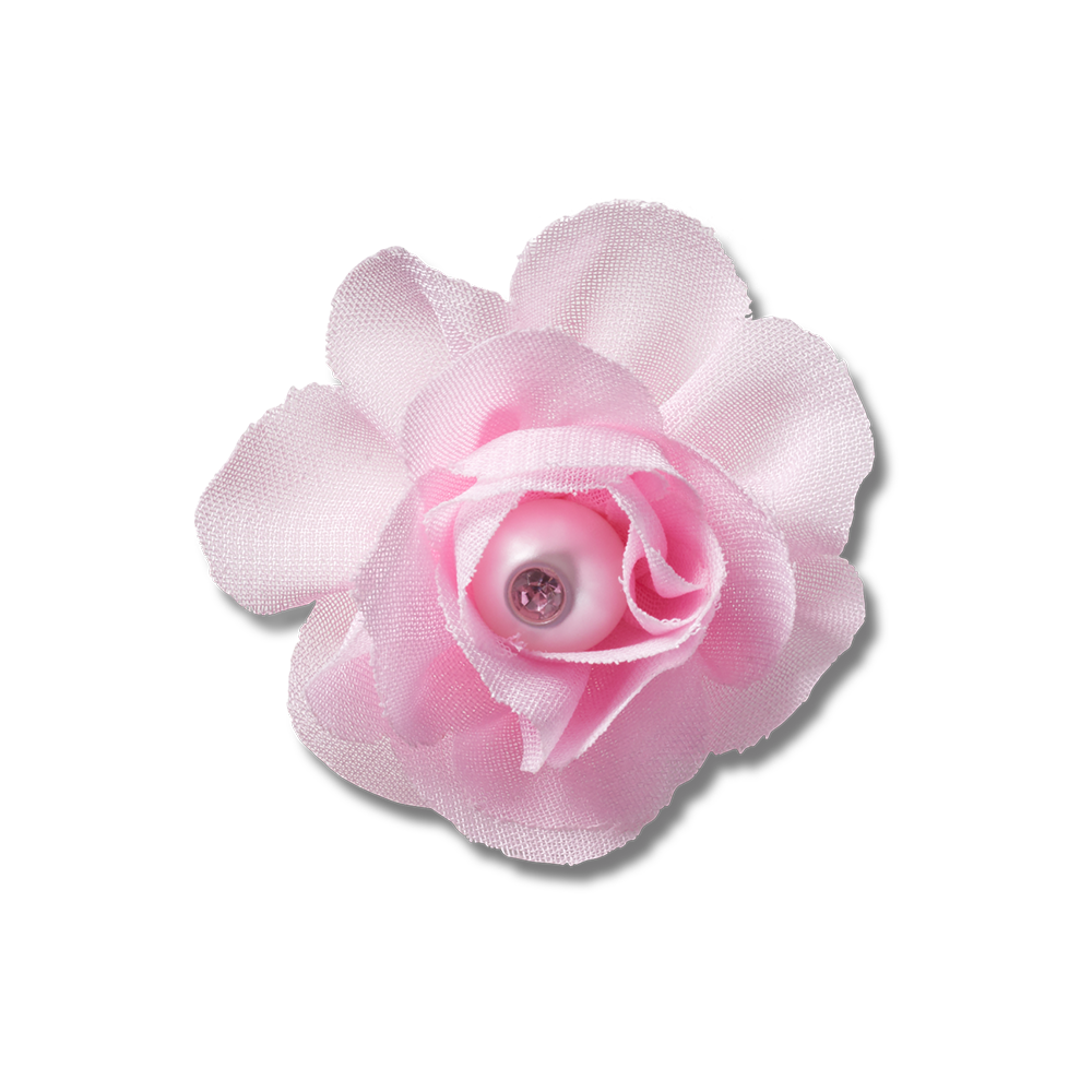 Jibbitz™ Charm Pink Fabric Flower With Pearl