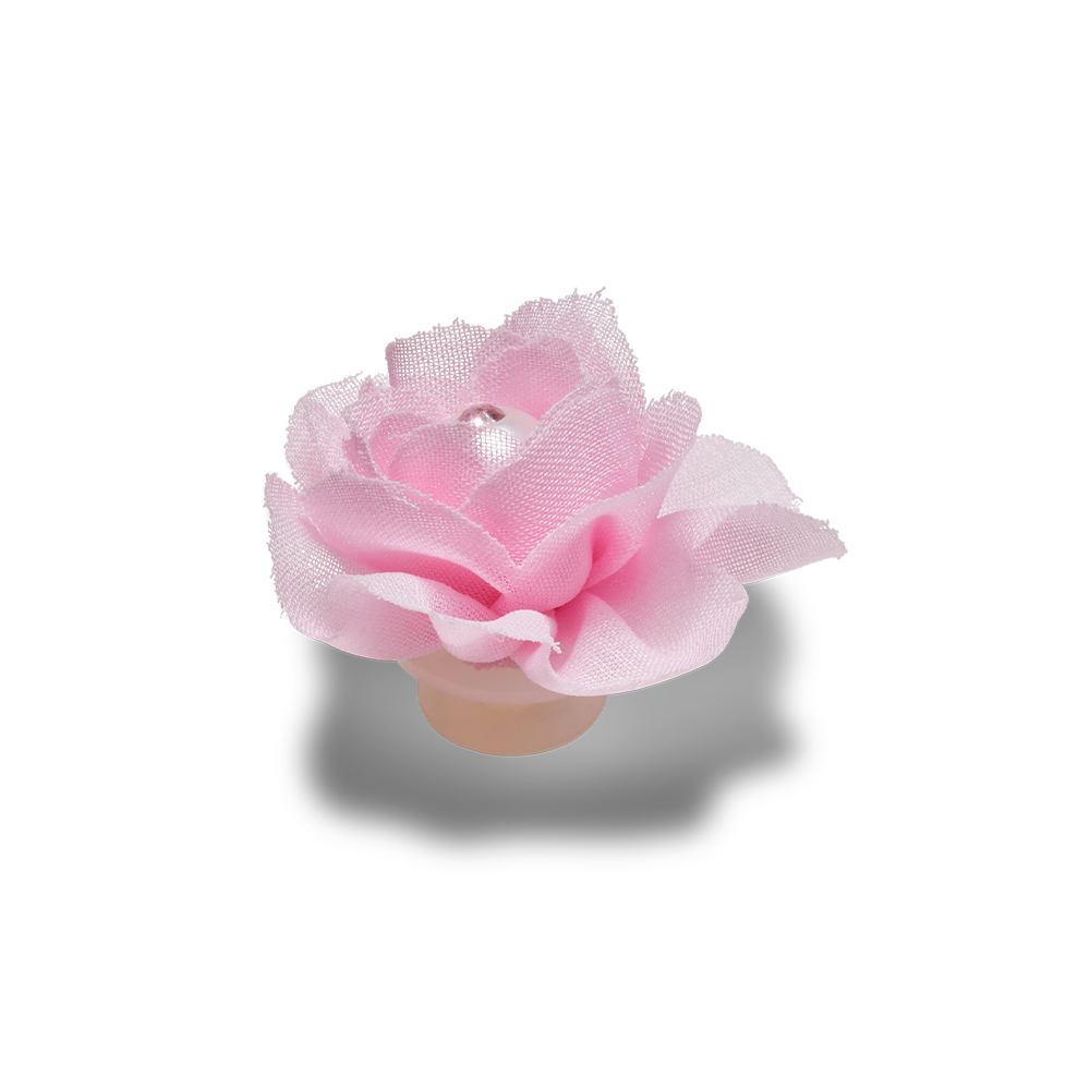Jibbitz™ Charm Pink Fabric Flower With Pearl