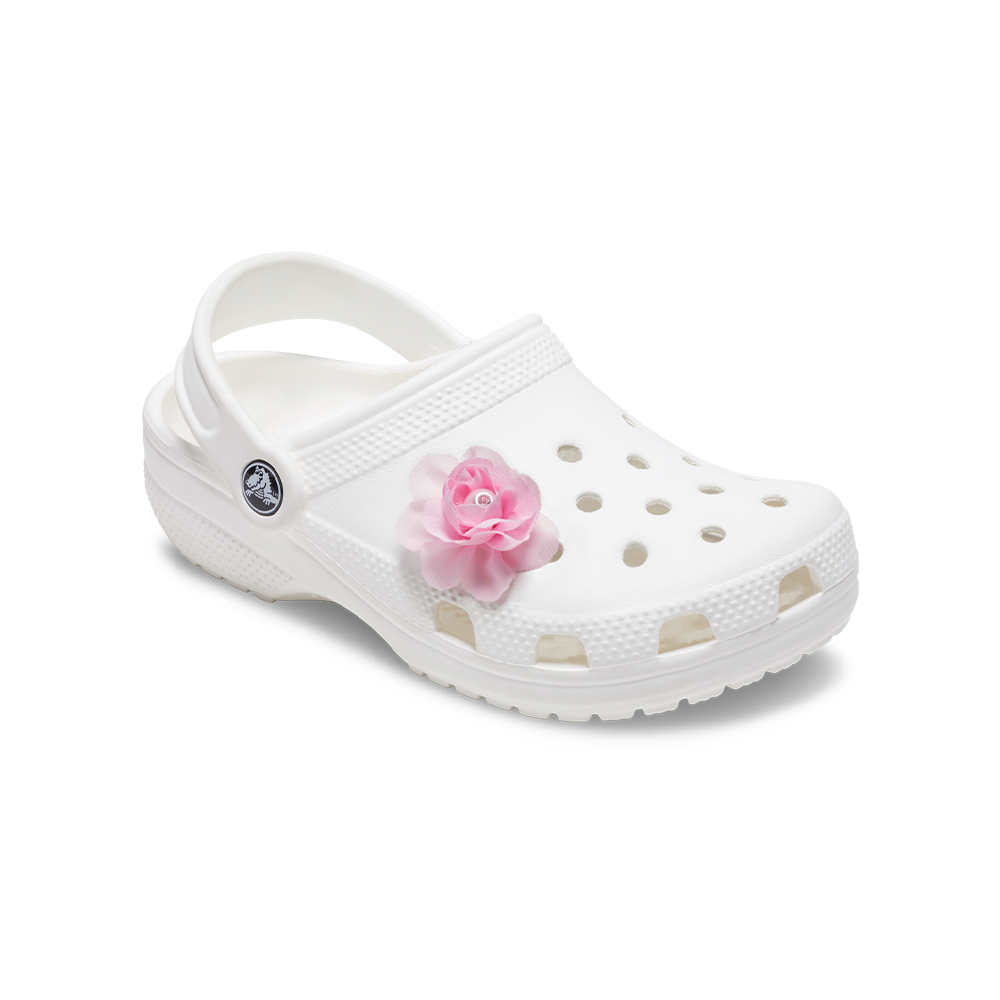 Jibbitz™ Charm Pink Fabric Flower With Pearl
