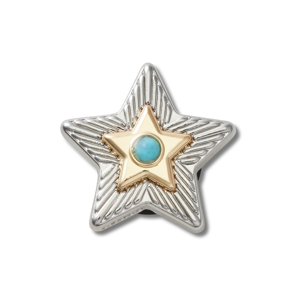 Jibbitz™ Charm Silver Turquoise Star