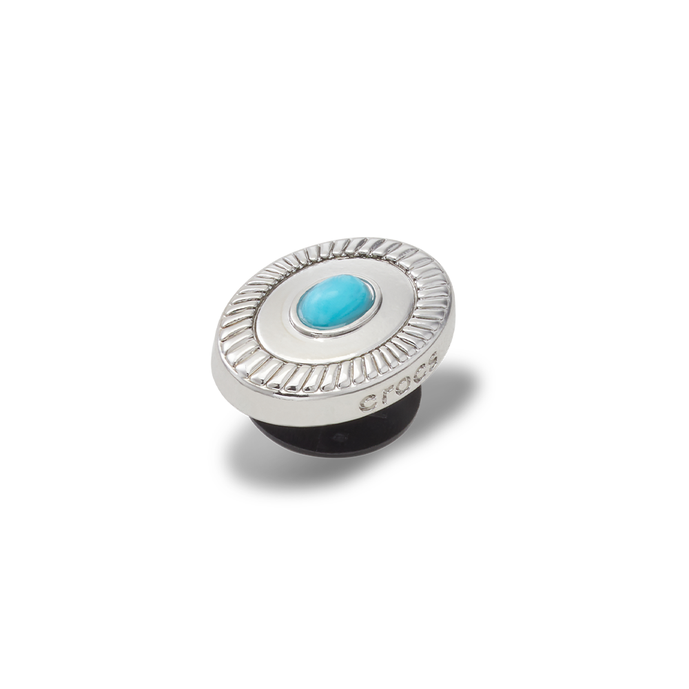 Jibbitz™ Charm Silver Turquoise Emblem