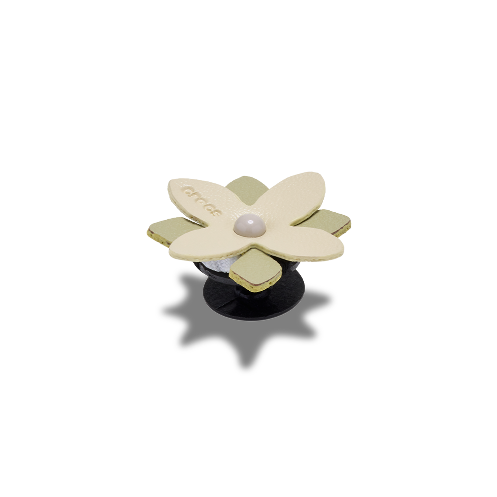 Jibbitz™ Charm Faux Leather Tac Green Flower