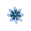 Jibbitz™ Charm Faux Leather Blue Flower