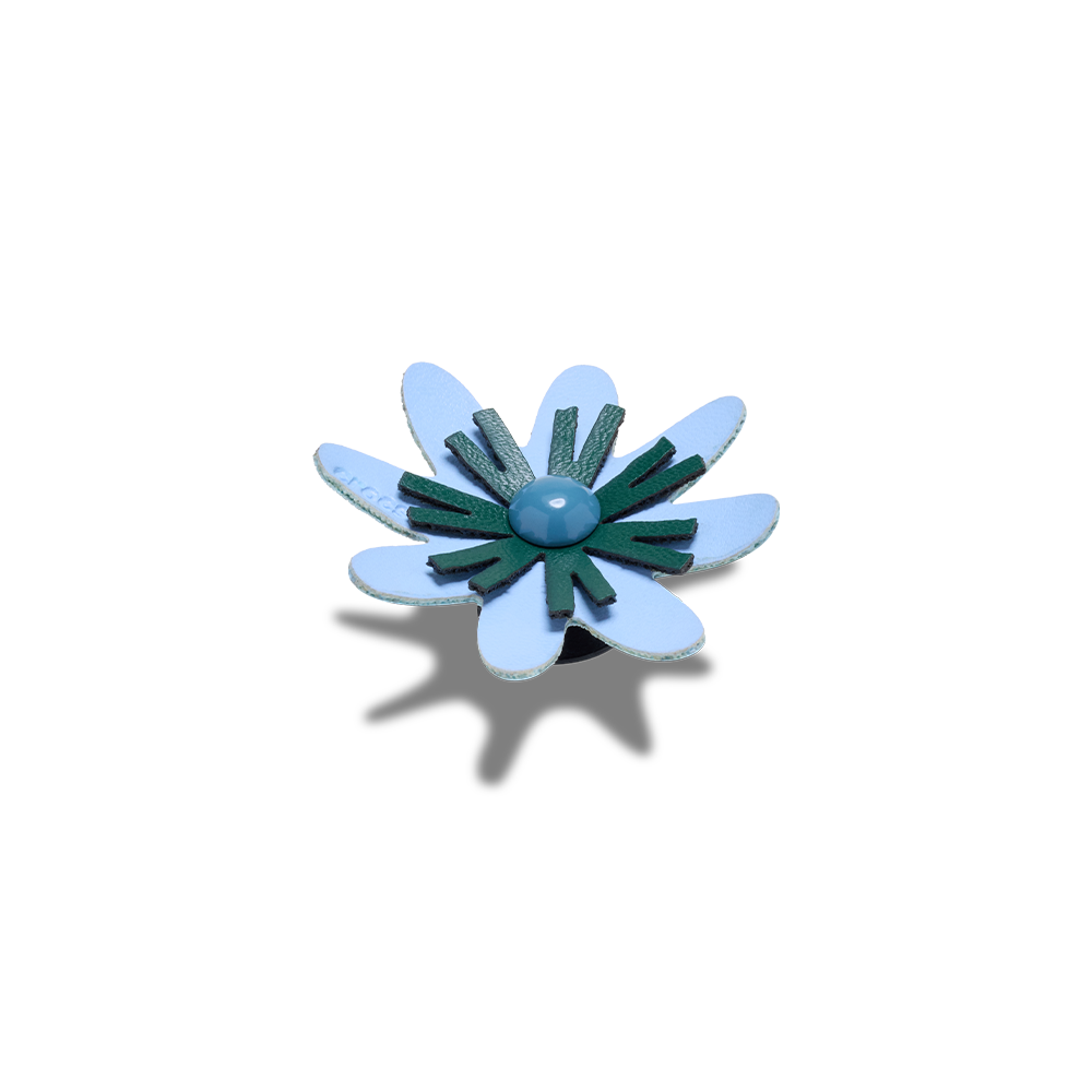 Jibbitz™ Charm Faux Leather Blue Flower