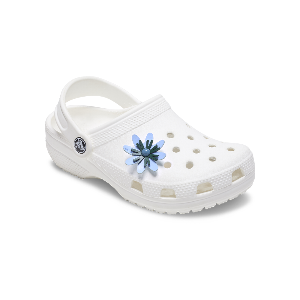 Jibbitz™ Charm Faux Leather Blue Flower