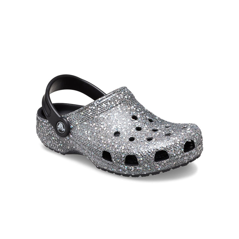 Kids Classic Glitter Clog in Multi Black