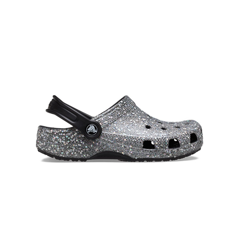 Kids Classic Glitter Clog in Multi Black