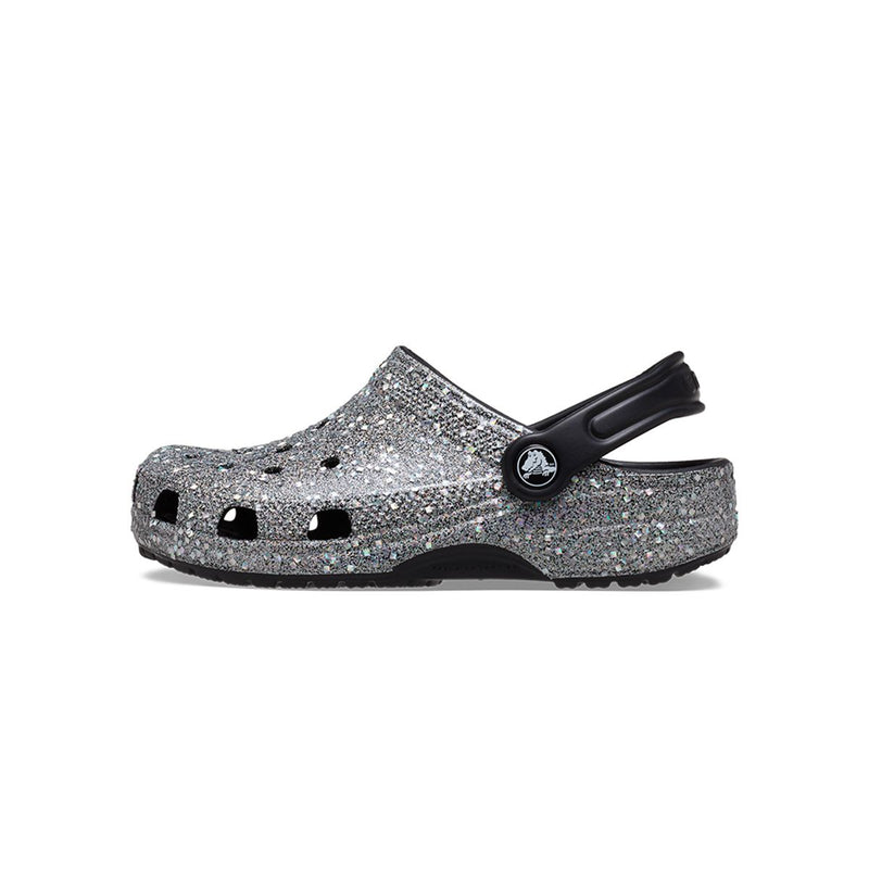 Kids Classic Glitter Clog in Multi Black