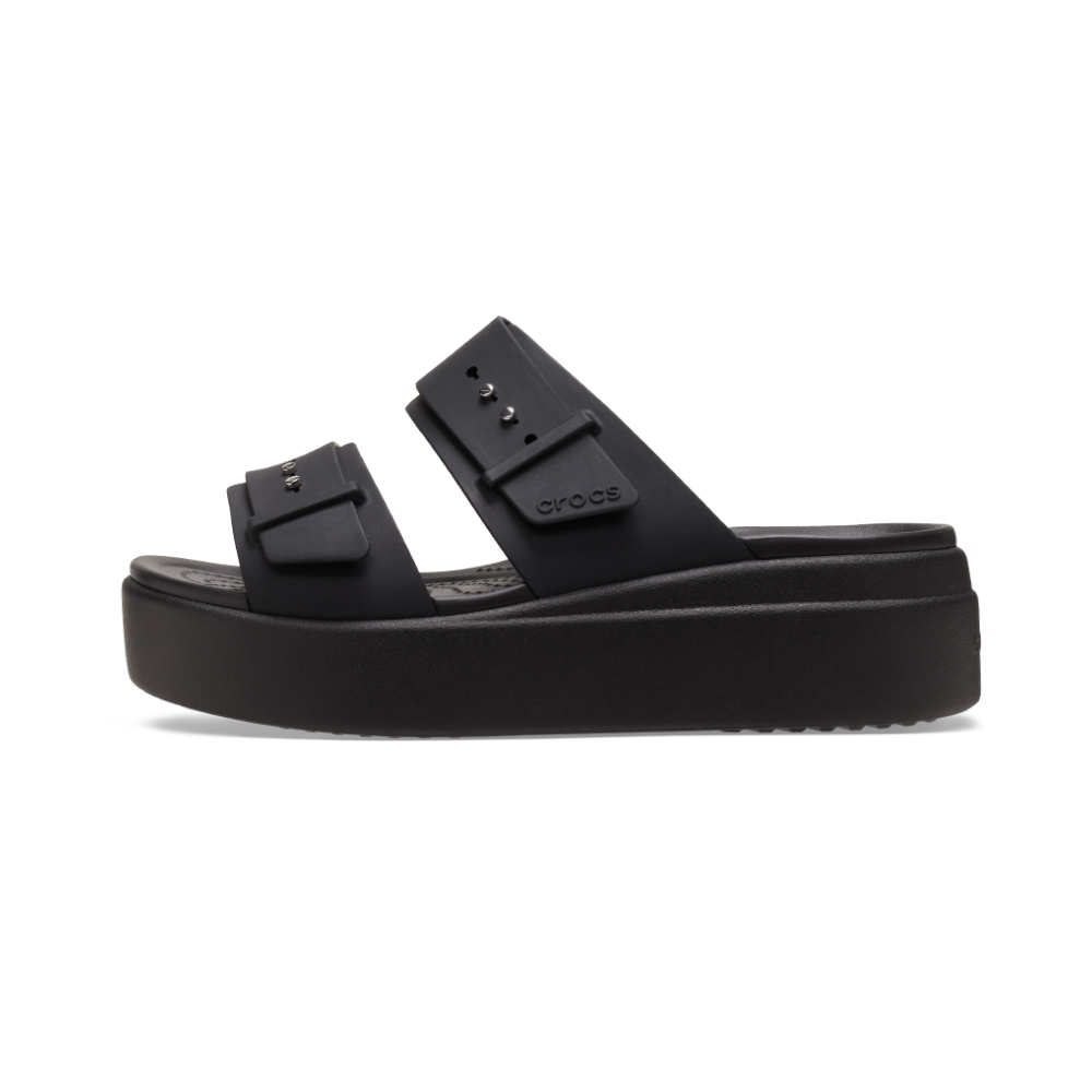 Women's Brooklyn Buckle Low Wedge in Black