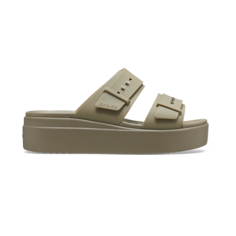Women's Brooklyn Buckle Low Wedge in Khaki
