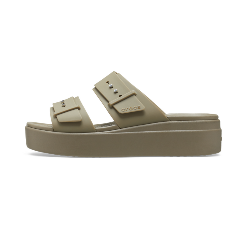 Women's Brooklyn Buckle Low Wedge in Khaki