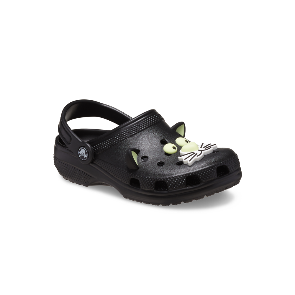 Toddler Classic Glow Black Cat Clog in Black