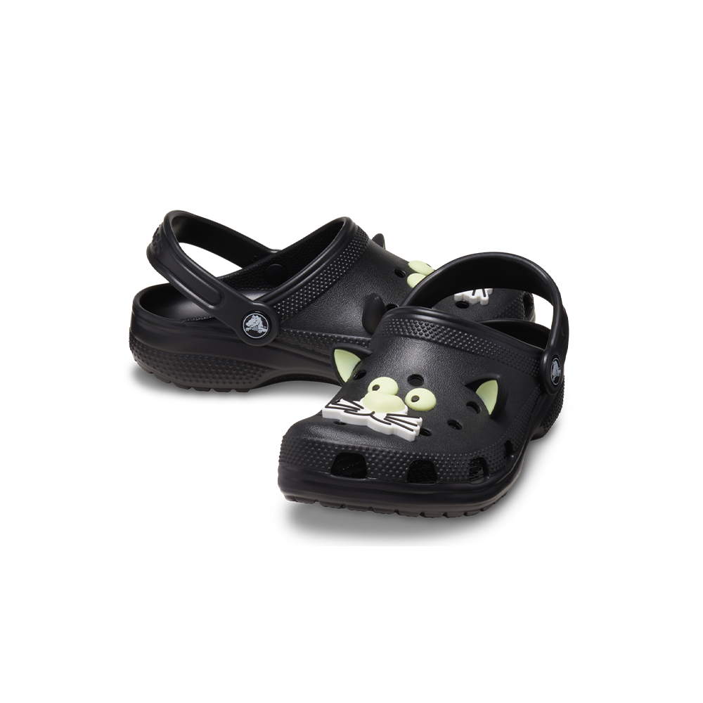 Toddler Classic Glow Black Cat Clog in Black