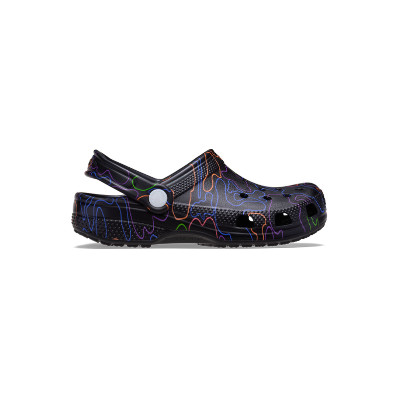 Toddler Classic Hi Vis Camo Clog in Black Multi