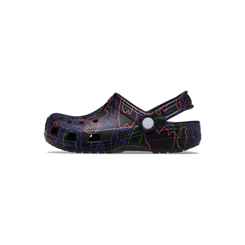 Toddler Classic Hi Vis Camo Clog in Black Multi