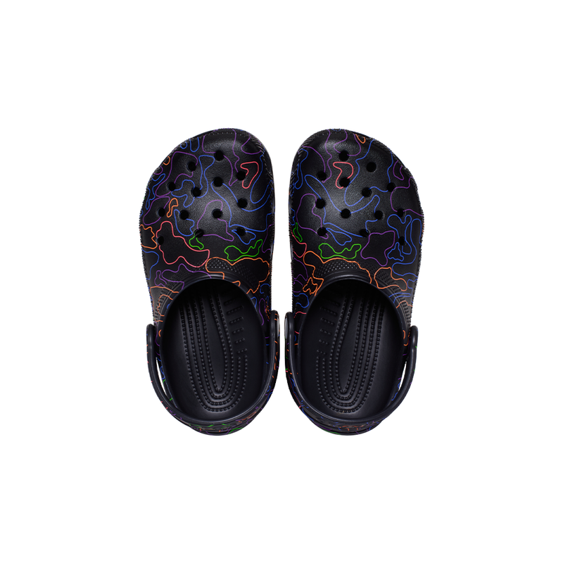 Toddler Classic Hi Vis Camo Clog in Black Multi