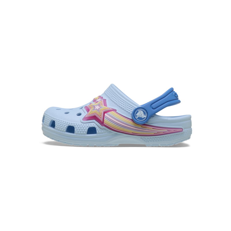 Toddler Classic Star Lights Clog in Blue Frost