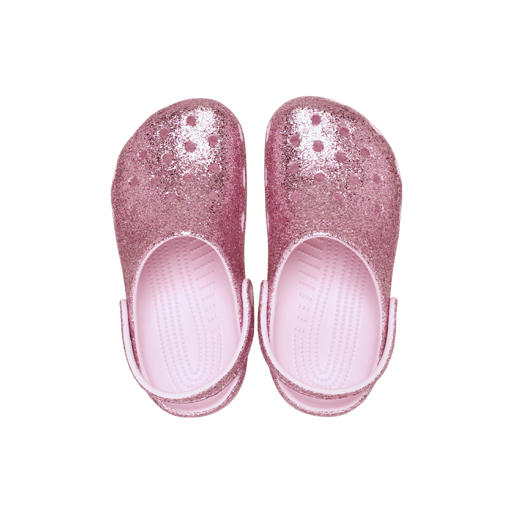 Kids' Classic Chunky Glitter Clog in Pink Milk