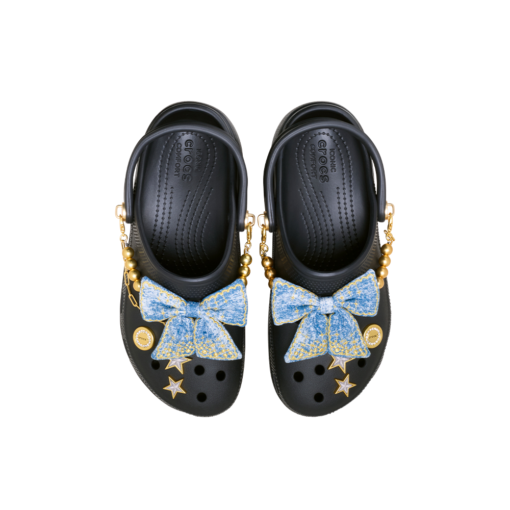 Classic Platform Denim Glitz Clog in Black