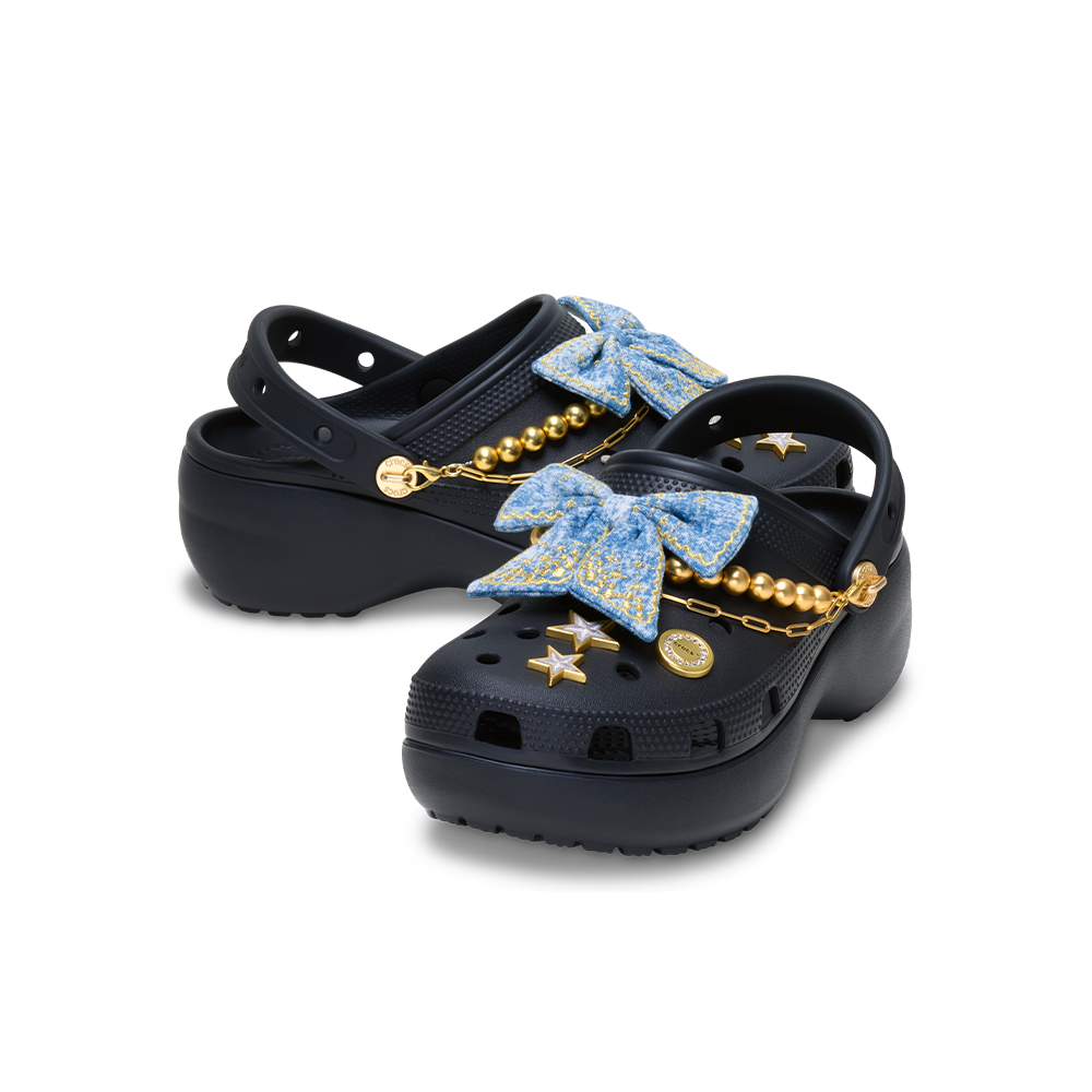 Classic Platform Denim Glitz Clog in Black