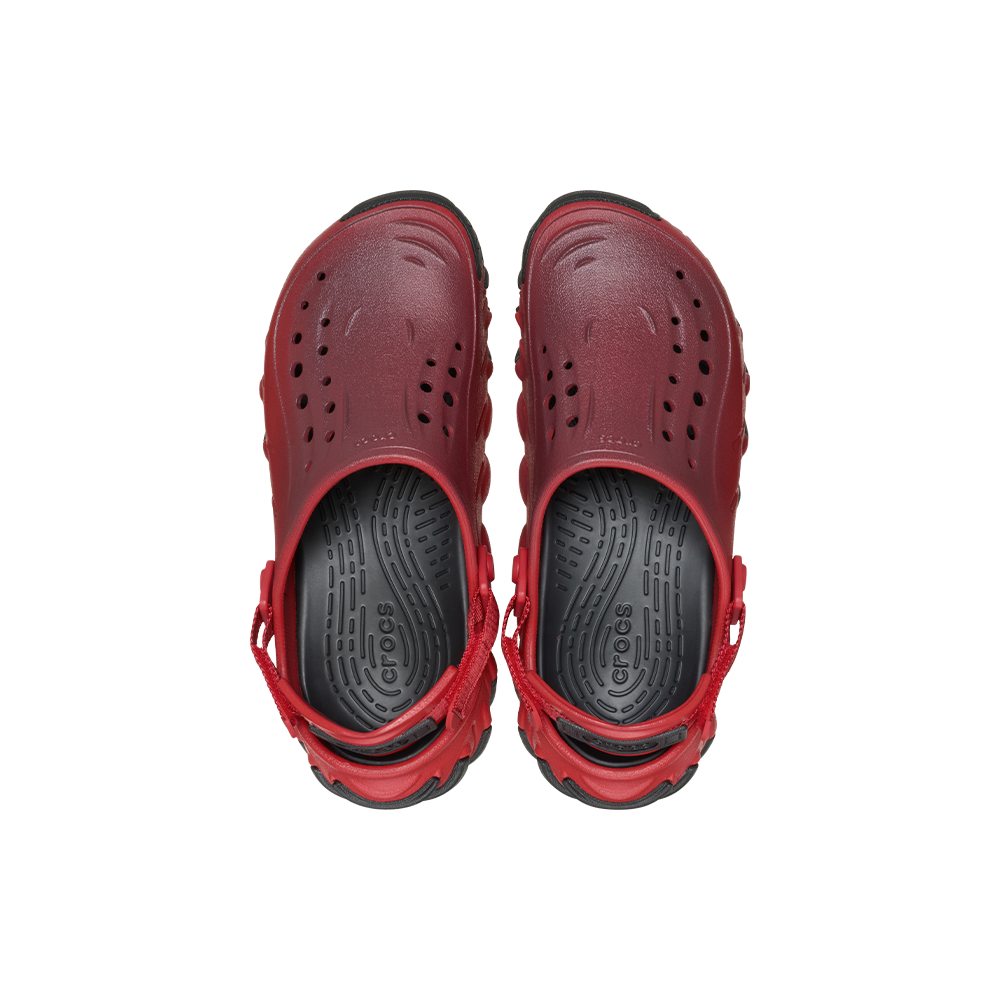 Classic Platform Denim Glitz Clog in Court Red