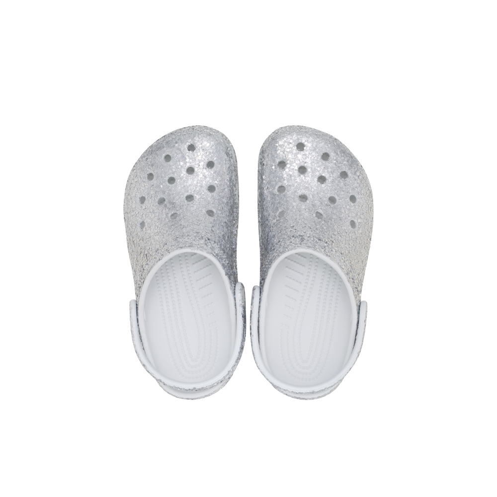 Kids' Classic Dazzle Glitter Clog in Silver