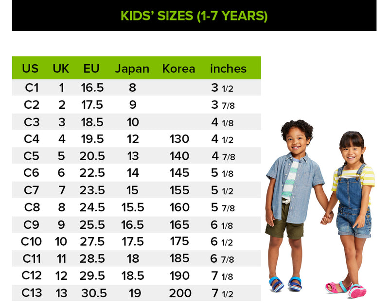 Crocs Infant Size Chart