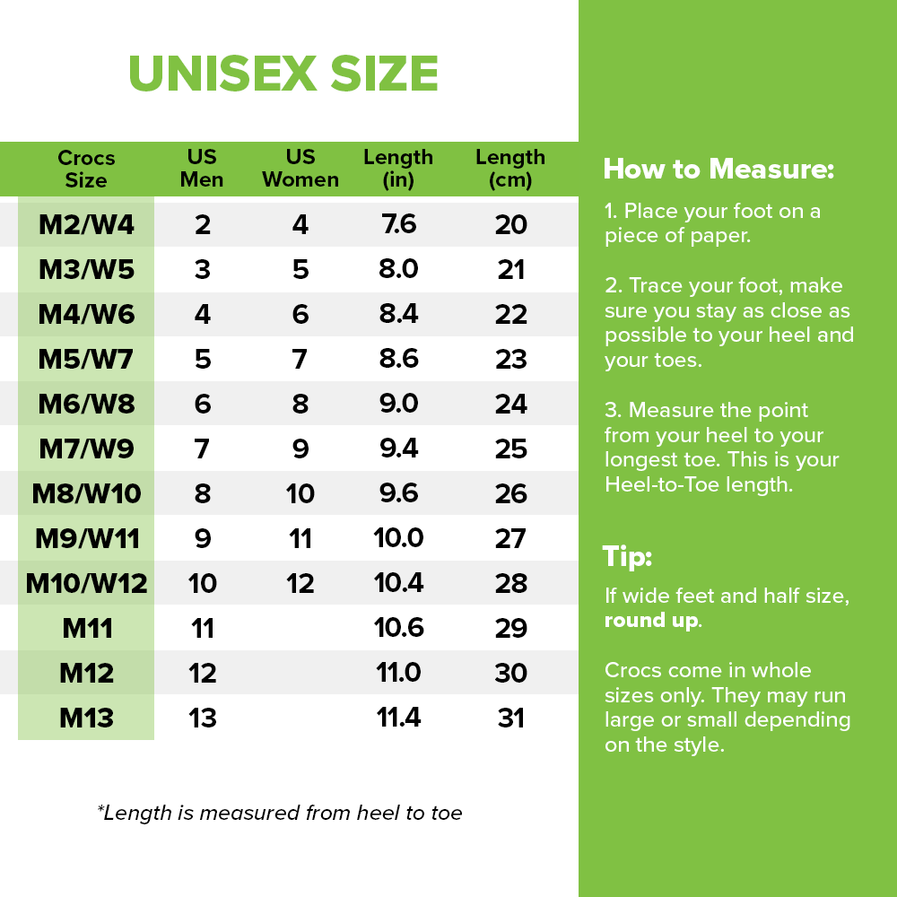 Conversion Chart Shoe Size In Crocs Crocband Clog In Navy