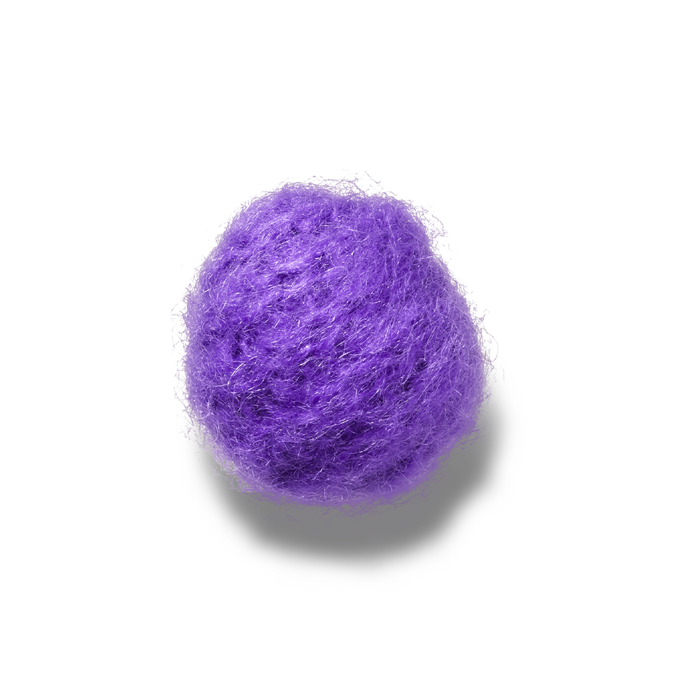 Purple Faux Mohair Puff 