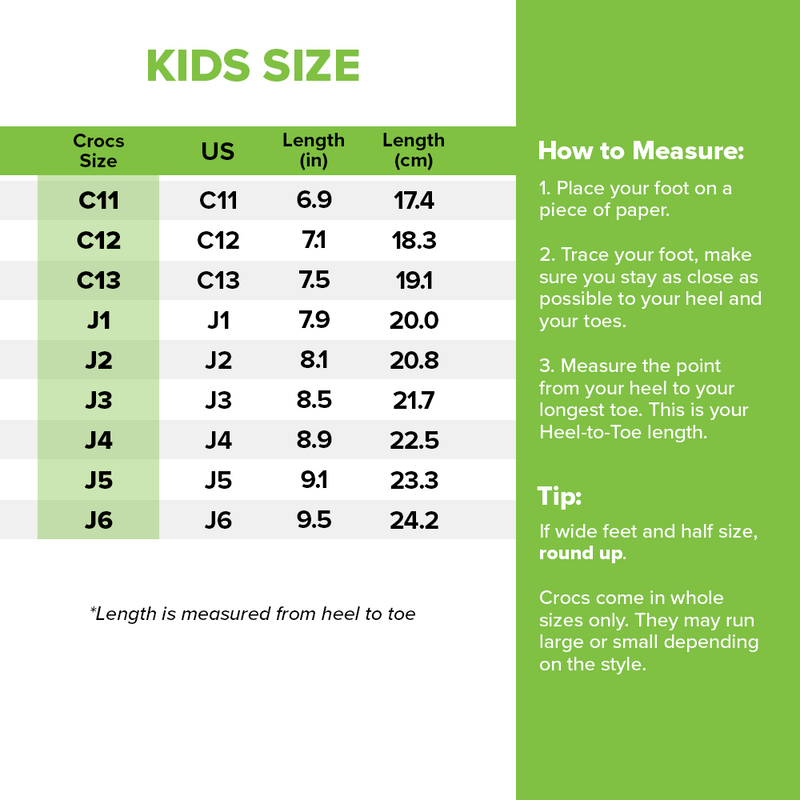 Crocs size top 4 kids