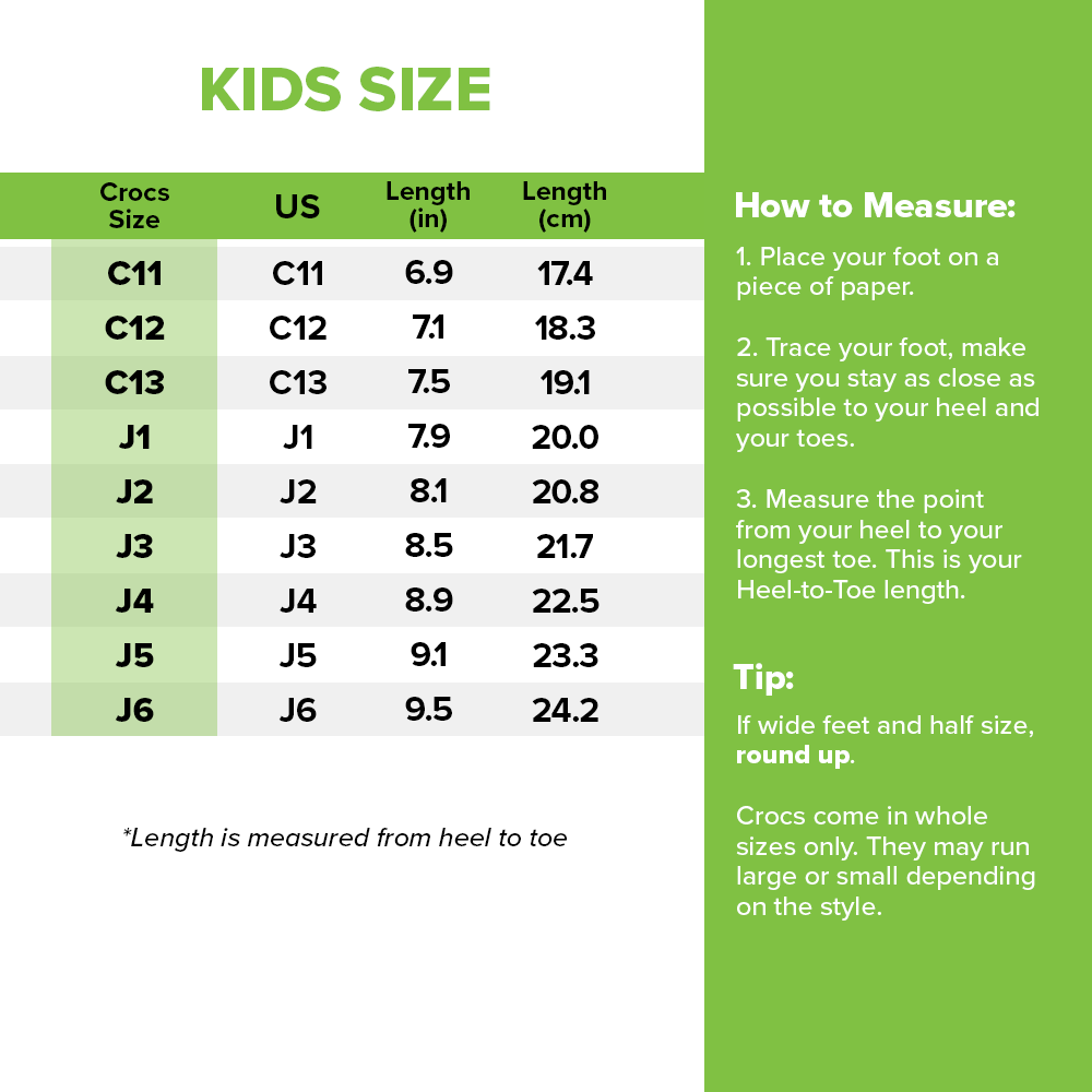 Kids Size Chart Crocs C9 Crocs Peppa Pig Classic Clog Kids' Free