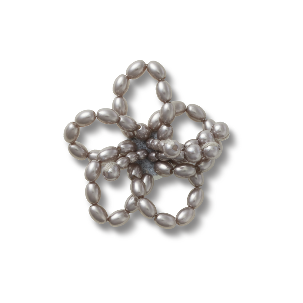 Black Pearl Beaded Floral 