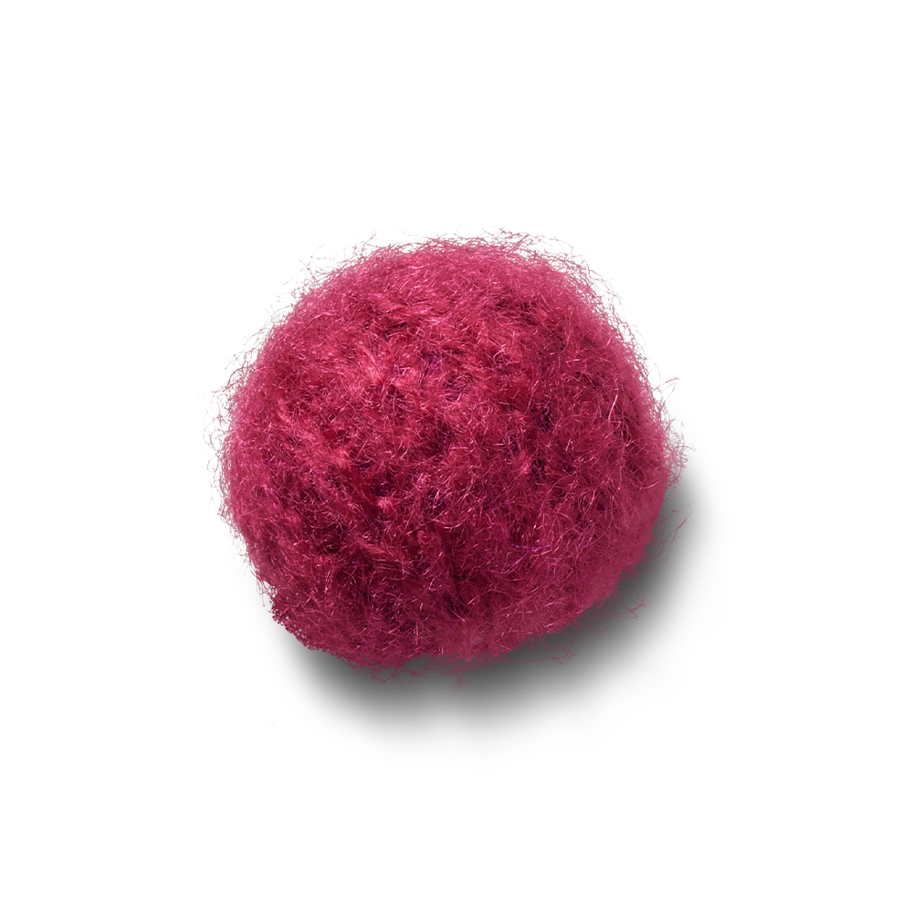 Magenta Faux Mohair Puff 