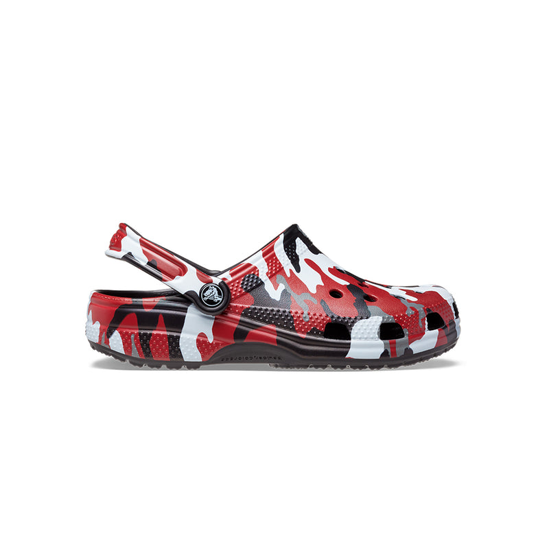 Classic Printed Camo Clog in Black Red