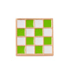 jibbitz green and white checkerboard