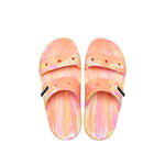 classic marbled sandal in papaya multi