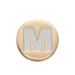 jibbitz charm gold letter m