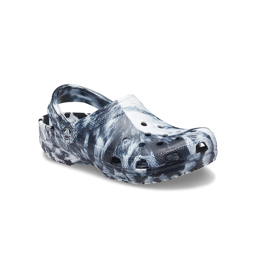 Classic Marbled Clog in White Black