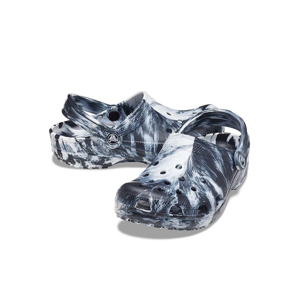 Classic Marbled Clog in White Black